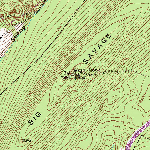 Topographic Map of High Rock, MD