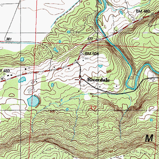 Topographic Map of Riverdale, AR