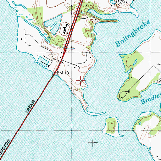 Topographic Map of Highlys Beach, MD