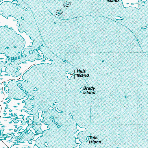 Topographic Map of Hills Island, MD