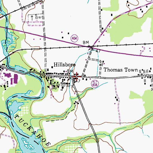 Topographic Map of Hillsboro, MD