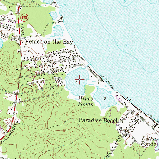 Topographic Map of Hines Ponds, MD
