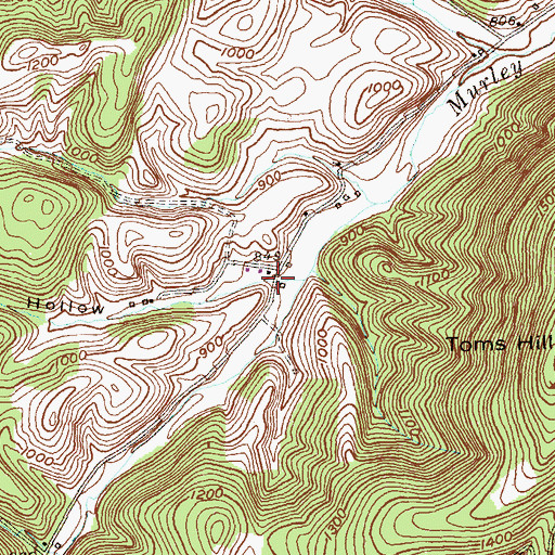 Topographic Map of Hinkle Hollow, MD