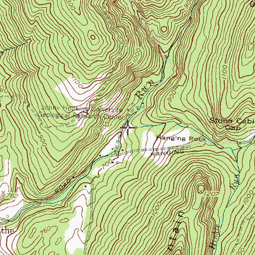 Topographic Map of Hinkle Run, MD