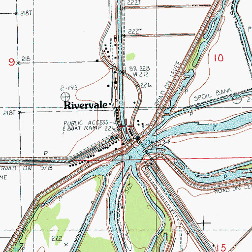 Topographic Map of Rivervale, AR