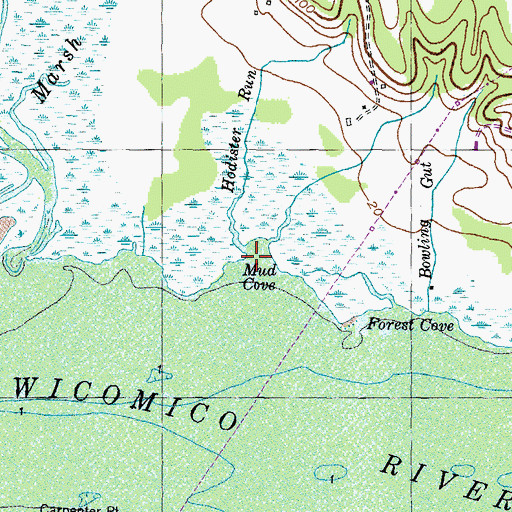Topographic Map of Hodister Run, MD