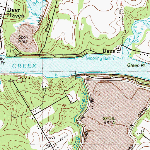 Topographic Map of Hog Creek, MD