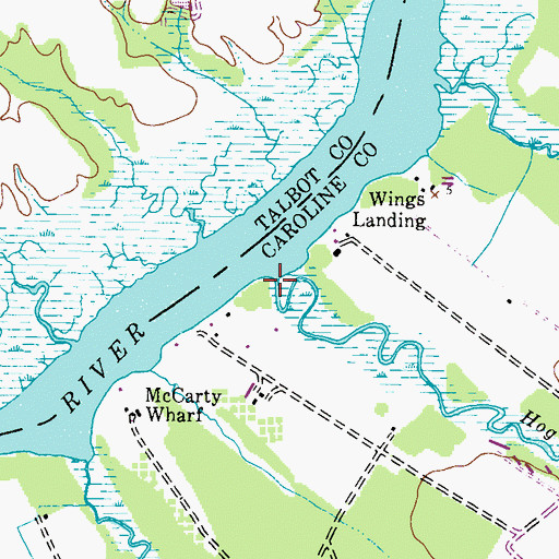 Topographic Map of Hog Creek, MD