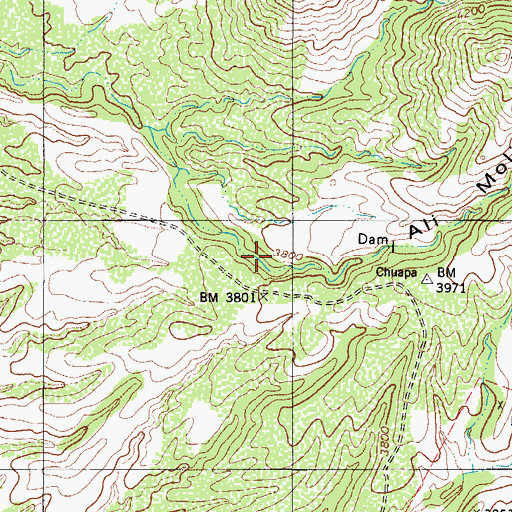 Topographic Map of Ali Molina Canyon, AZ