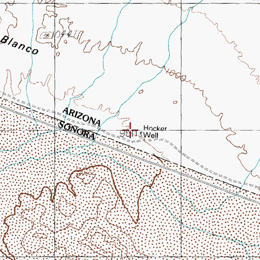 Topographic Map of Hocker Well, AZ