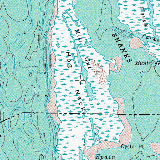 Topographic Map of Hog Neck, MD