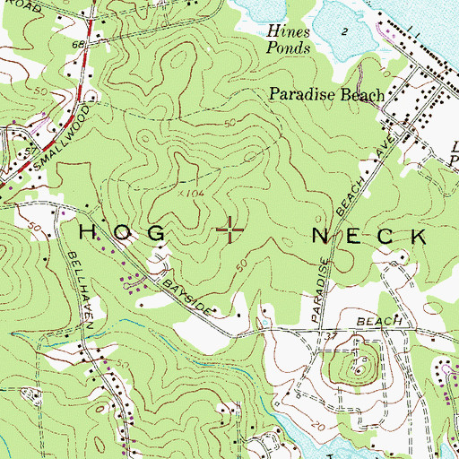 Topographic Map of Hog Neck, MD