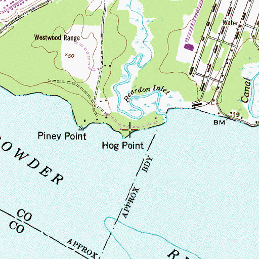 Topographic Map of Hog Point, MD