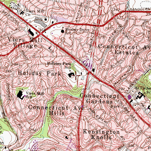 Topographic Map of Holiday Park School, MD