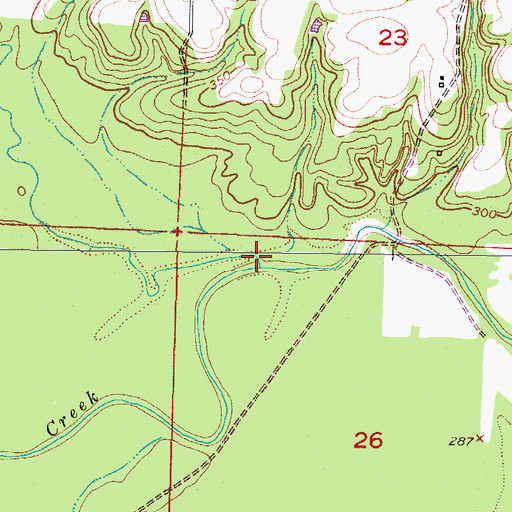 Topographic Map of Roberts Branch, AR