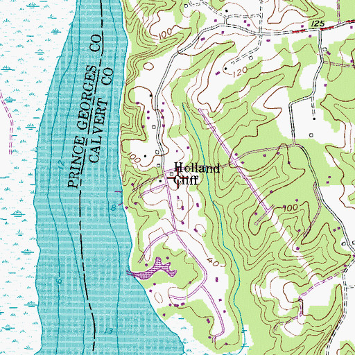 Topographic Map of Holland Cliff, MD
