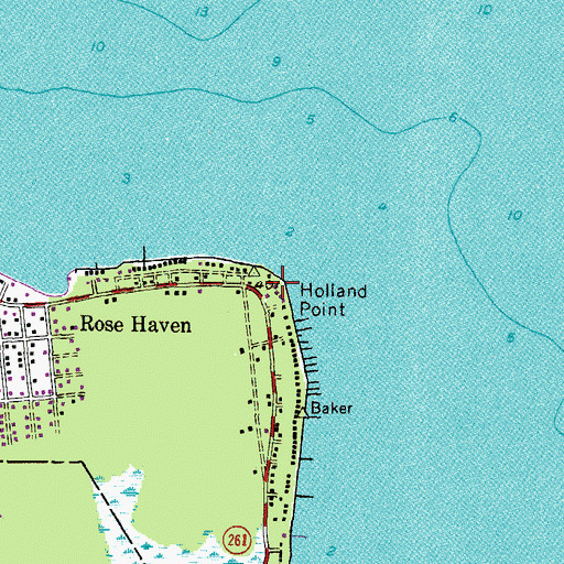 Topographic Map of Holland Point, MD