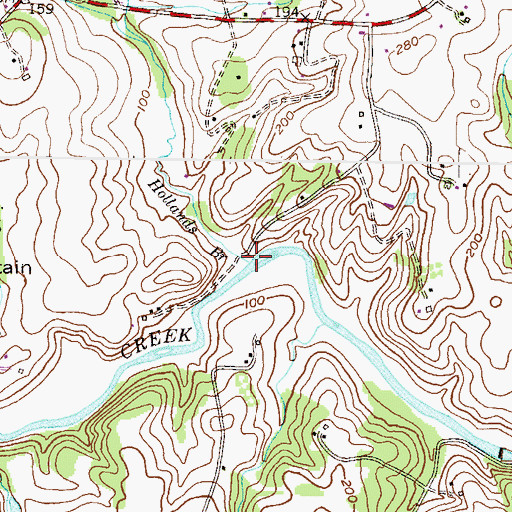 Topographic Map of Hollands Branch, MD