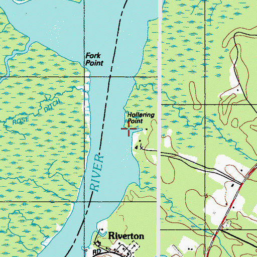 Topographic Map of Hollering Point, MD