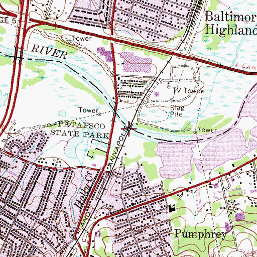 Topographic Map of Holly Creek, MD