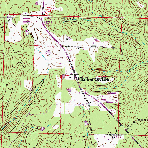 Topographic Map of Robertsville, AR