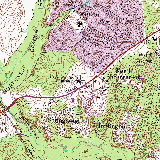 Topographic Map of Holy Family Seminary, MD