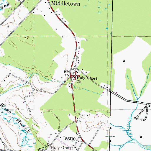 Topographic Map of Holy Ghost Church, MD