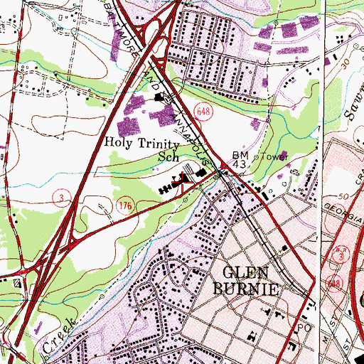 Topographic Map of Holy Trinity School, MD