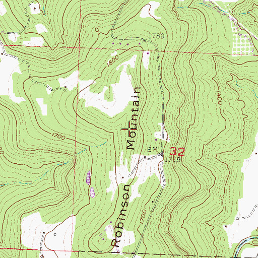 Topographic Map of Robinson Mountain, AR