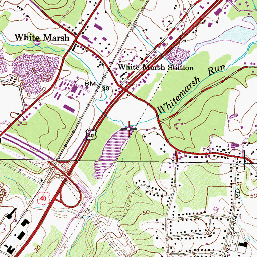 Topographic Map of Honeygo Run, MD