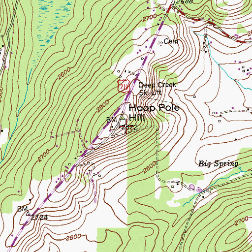 Topographic Map of Hoop Pole Hill, MD