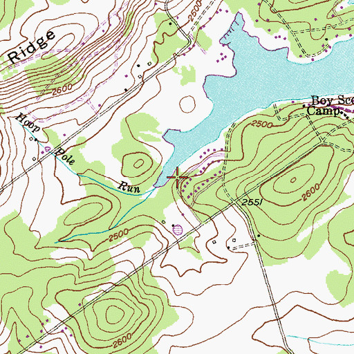 Topographic Map of Hoop Pole Run, MD