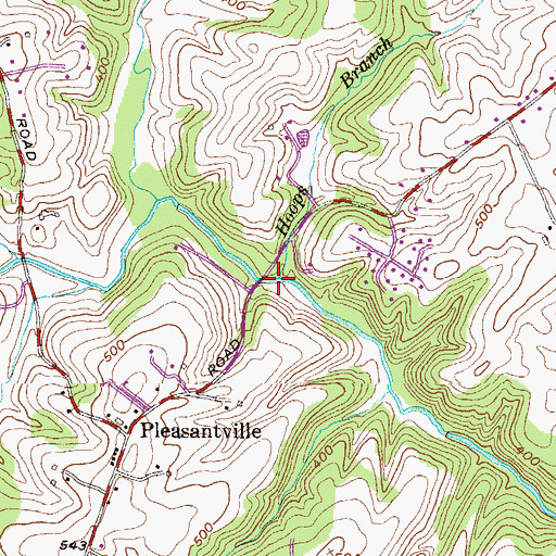 Topographic Map of Hoops Branch, MD