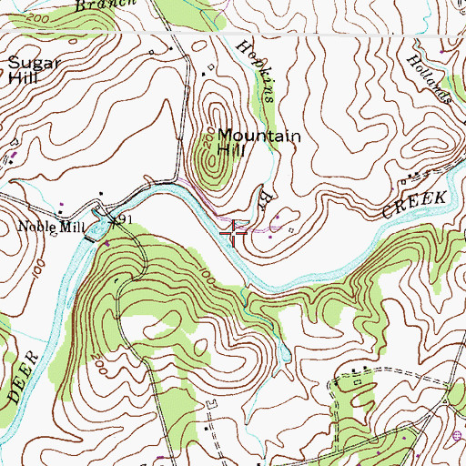 Topographic Map of Hopkins Branch, MD