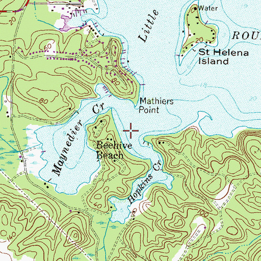 Topographic Map of Hopkins Creek, MD