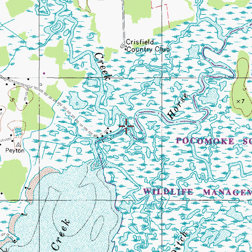 Topographic Map of Horse Creek, MD
