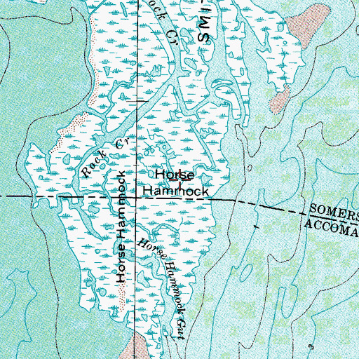 Topographic Map of Horse Hammock, MD