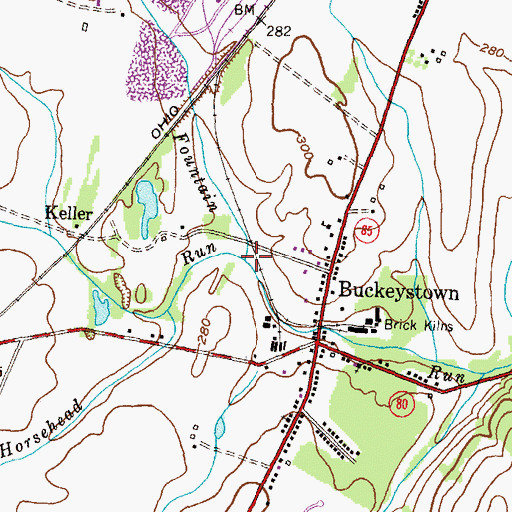 Topographic Map of Horsehead Run, MD