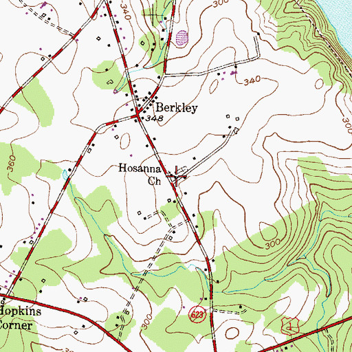 Topographic Map of Hosanna Church, MD