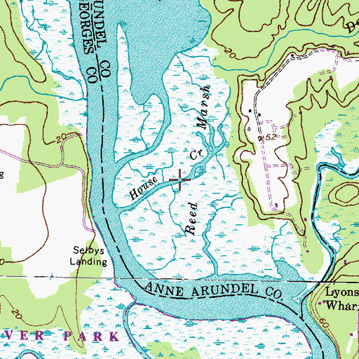 Topographic Map of House Creek, MD