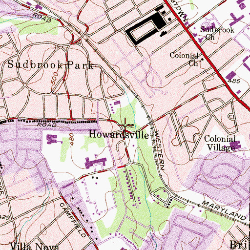 Topographic Map of Howardsville, MD