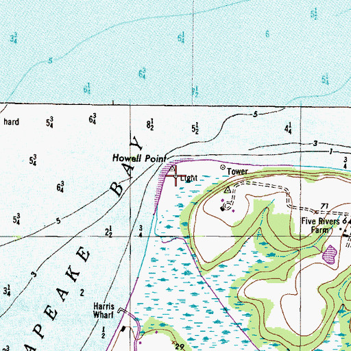 Topographic Map of Howell Point, MD