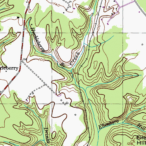 Topographic Map of Huckleberry Branch, MD