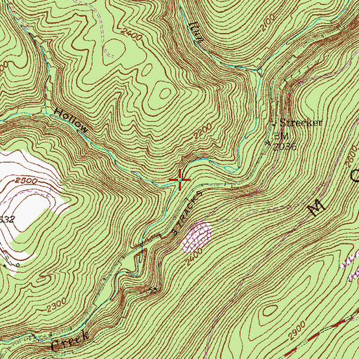 Topographic Map of Hungry Hollow, MD