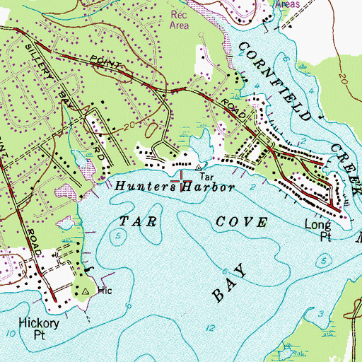 Topographic Map of Hunters Harbor, MD