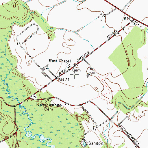 Topographic Map of Hutt Chapel, MD