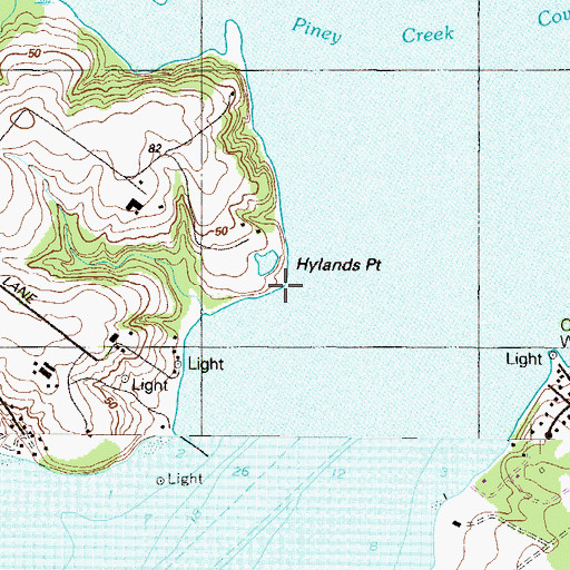 Topographic Map of Hylands Point, MD