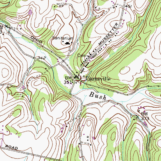 Topographic Map of Ijamsville, MD