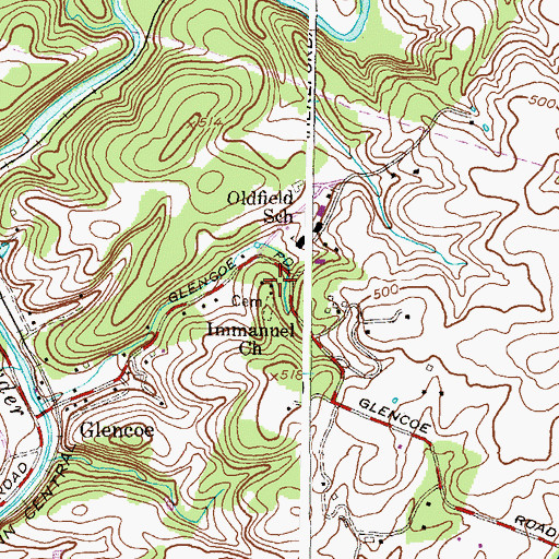 Topographic Map of Immanuel Church, MD