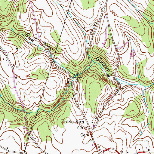 Topographic Map of Indian Run, MD